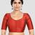 Maroon plain banglori silk elbow sleeves padded readymade saree blouse