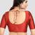 Maroon plain banglori silk elbow sleeves padded readymade saree blouse