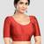 Maroon plain banglori silk elbow sleeves padded readymade saree blouse