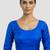 Royal blue plain banglori silk elbow sleeves padded readymade saree blouse