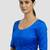 Royal blue plain banglori silk elbow sleeves padded readymade saree blouse