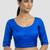 Royal blue plain banglori silk elbow sleeves padded readymade saree blouse