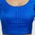 Royal blue plain banglori silk elbow sleeves padded readymade saree blouse