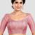 Baby pink brocade half sleeves padded readymade saree blouse