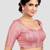 Baby pink brocade half sleeves padded readymade saree blouse