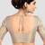 Cream brocade half sleeves padded readymade saree blouse