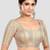Cream brocade half sleeves padded readymade saree blouse