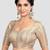 Cream brocade half sleeves padded readymade saree blouse
