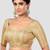 Gold brocade half sleeves padded readymade saree blouse