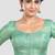 Green brocade half sleeves padded readymade saree blouse