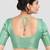 Green brocade half sleeves padded readymade saree blouse