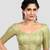 Pista green brocade half sleeves padded readymade saree blouse