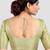 Pista green brocade half sleeves padded readymade saree blouse