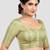 Pista green brocade half sleeves padded readymade saree blouse