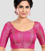 Rani brocade half sleeves padded readymade saree blouse
