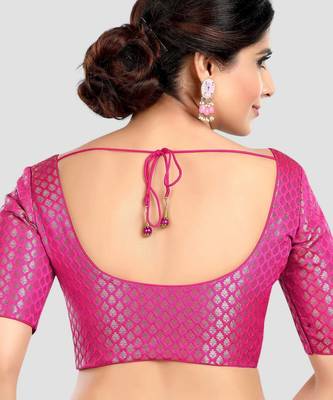 Rani brocade half sleeves padded readymade saree blouse 2