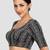 Black ikat handloom cotton padded readymade saree blouse
