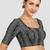 Black ikat handloom cotton padded readymade saree blouse