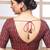 Maroon cotton ikkat print elbow sleeves boat neck readymade saree blouse