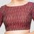 Maroon cotton ikkat print elbow sleeves boat neck readymade saree blouse