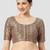 Printed padded round neck half sleeves readymade saree blouse