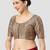 Printed padded round neck half sleeves readymade saree blouse