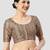 Printed padded round neck half sleeves readymade saree blouse