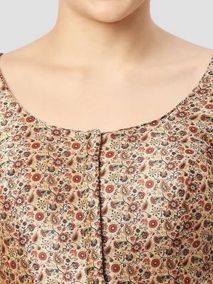 Printed padded round neck half sleeves readymade saree blouse 5