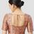 Beige silk printed round neck half sleeves readymade saree blouse