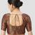 Black silk printed round neck half sleeves readymade saree blouse
