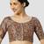 Maroon silk printed round neck half sleeves readymade saree blouse