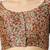 Maroon silk printed round neck half sleeves readymade saree blouse