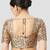 light-green silk leafy floral printed padded readymade saree blouse