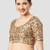 light-green silk leafy floral printed padded readymade saree blouse