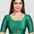 Rama green kora soilk solid readymade saree blouse with round neckline