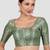Green brocade padded saree blouse
