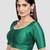 Rama green kora soilk solid readymade saree blouse with round neckline