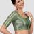 Green brocade padded saree blouse