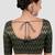 Green & gold zigzag pattern cotton readymade saree blouse