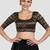 Black & gold zigzag pattern cotton readymade saree blouse