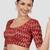 Maroon & gold zigzag pattern cotton readymade saree blouse