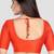 Rust kora silk elbow sleeves round neck padded readymade saree blouse