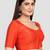 Rust kora silk elbow sleeves round neck padded readymade saree blouse