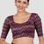 Purple & gold zigzag pattern cotton readymade saree blouse