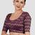 Purple & gold zigzag pattern cotton readymade saree blouse