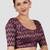 Purple & gold zigzag pattern cotton readymade saree blouse