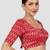 Rani & gold zigzag pattern cotton readymade saree blouse