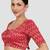 Rani & gold zigzag pattern cotton readymade saree blouse