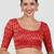 Red & gold zigzag pattern cotton readymade saree blouse