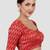 Red & gold zigzag pattern cotton readymade saree blouse